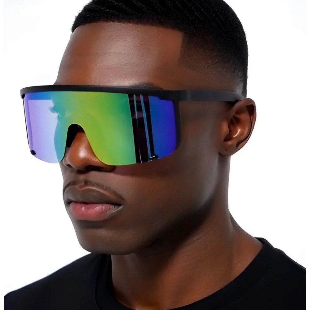 UV Protected Sports Mirrored Wraparound Sunglasses Cycling Cricket‎ Riding Men